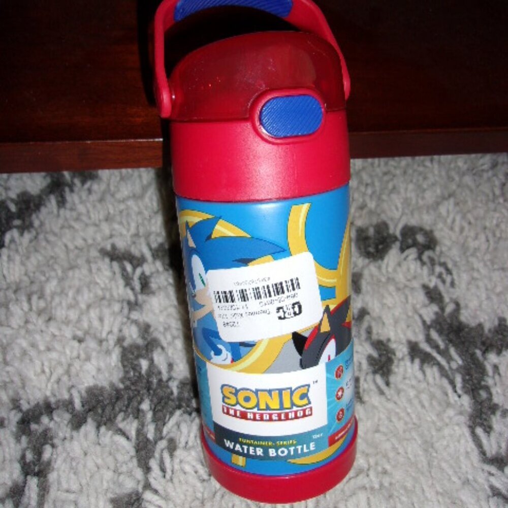 SONIC HEDGEHOG water bottle KIDS Thermos 12oz funtainer New